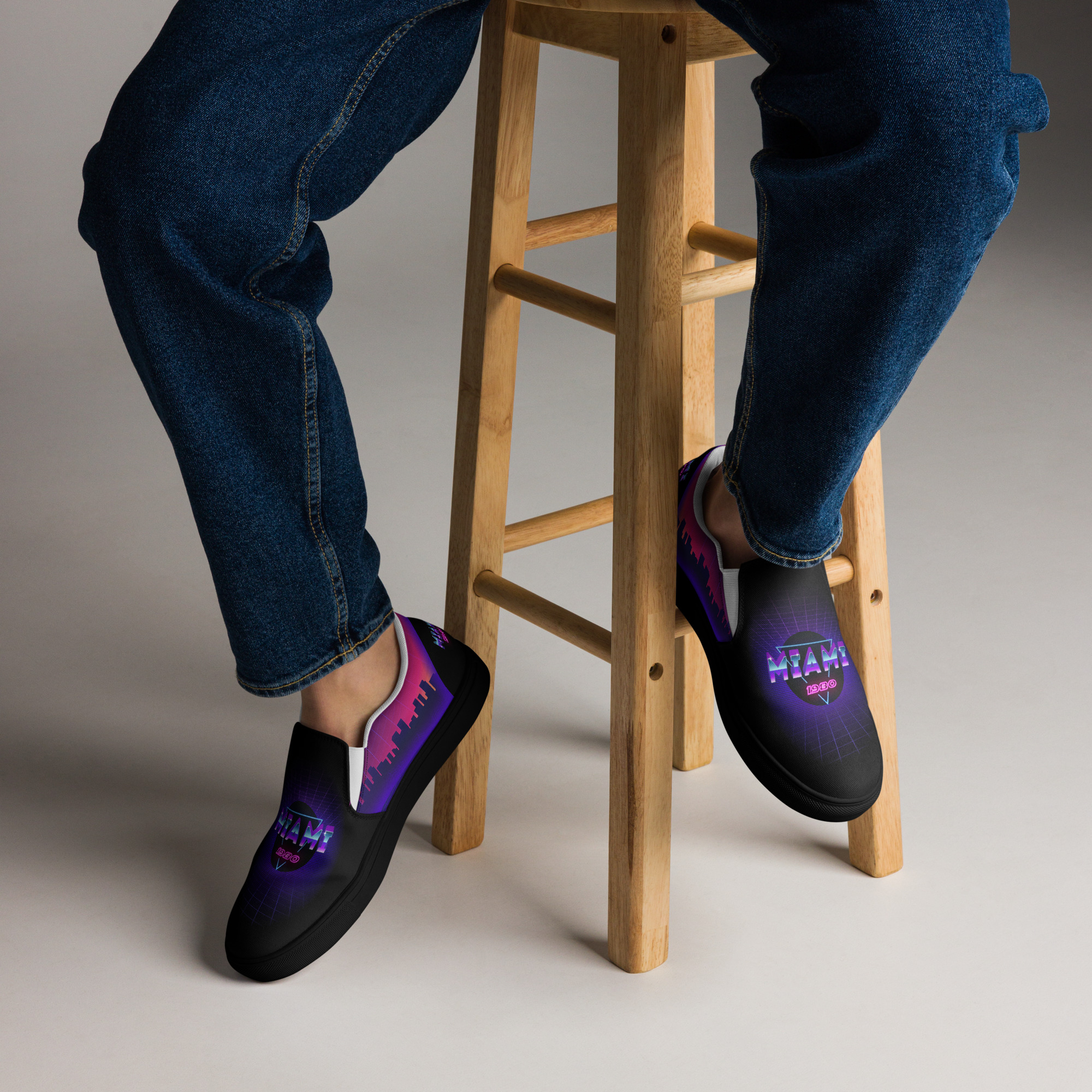 Retro Vaporware v1 Men’s slip-on canvas shoes - Image 17