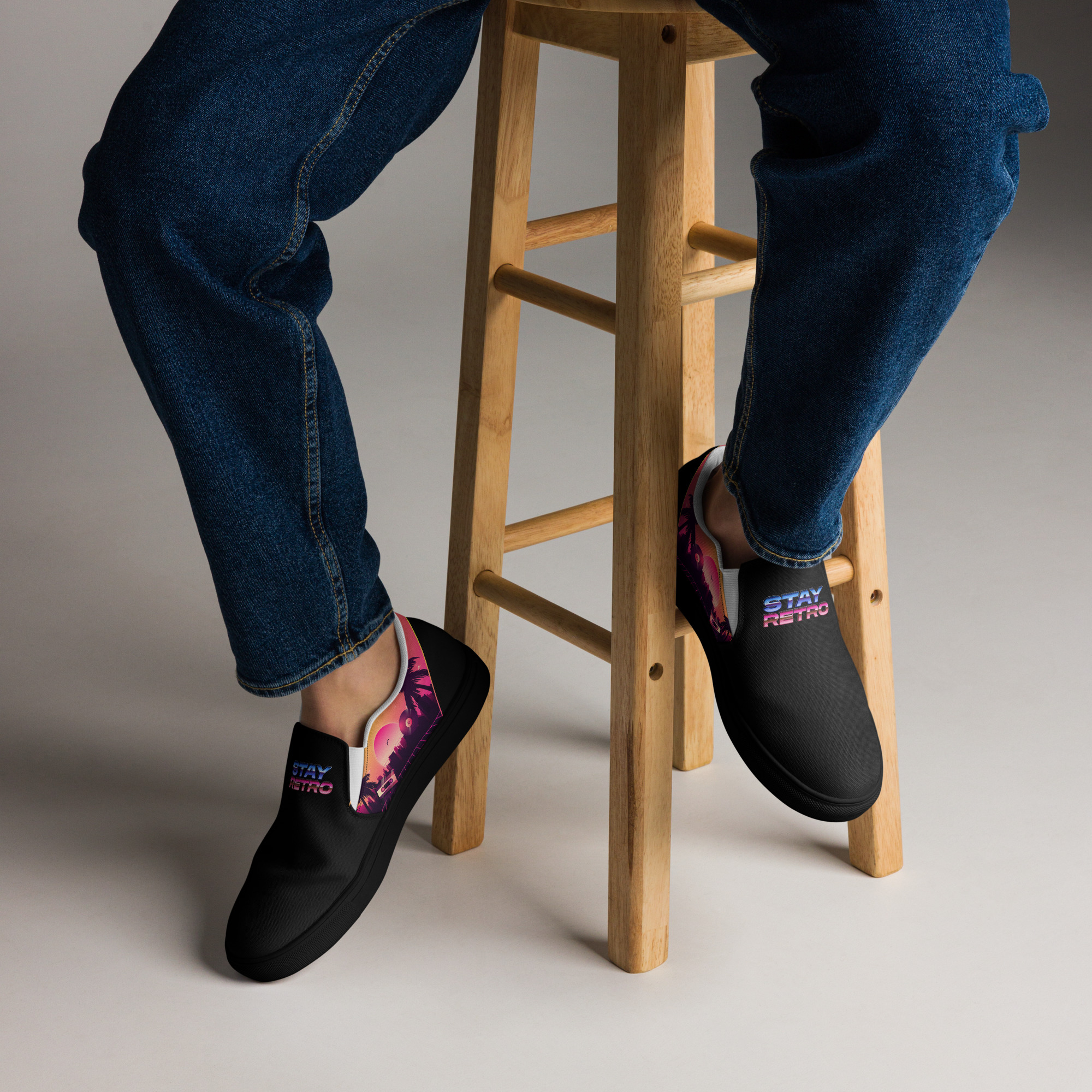 Retro Vaporware v3 Men’s slip-on canvas shoes - Image 17