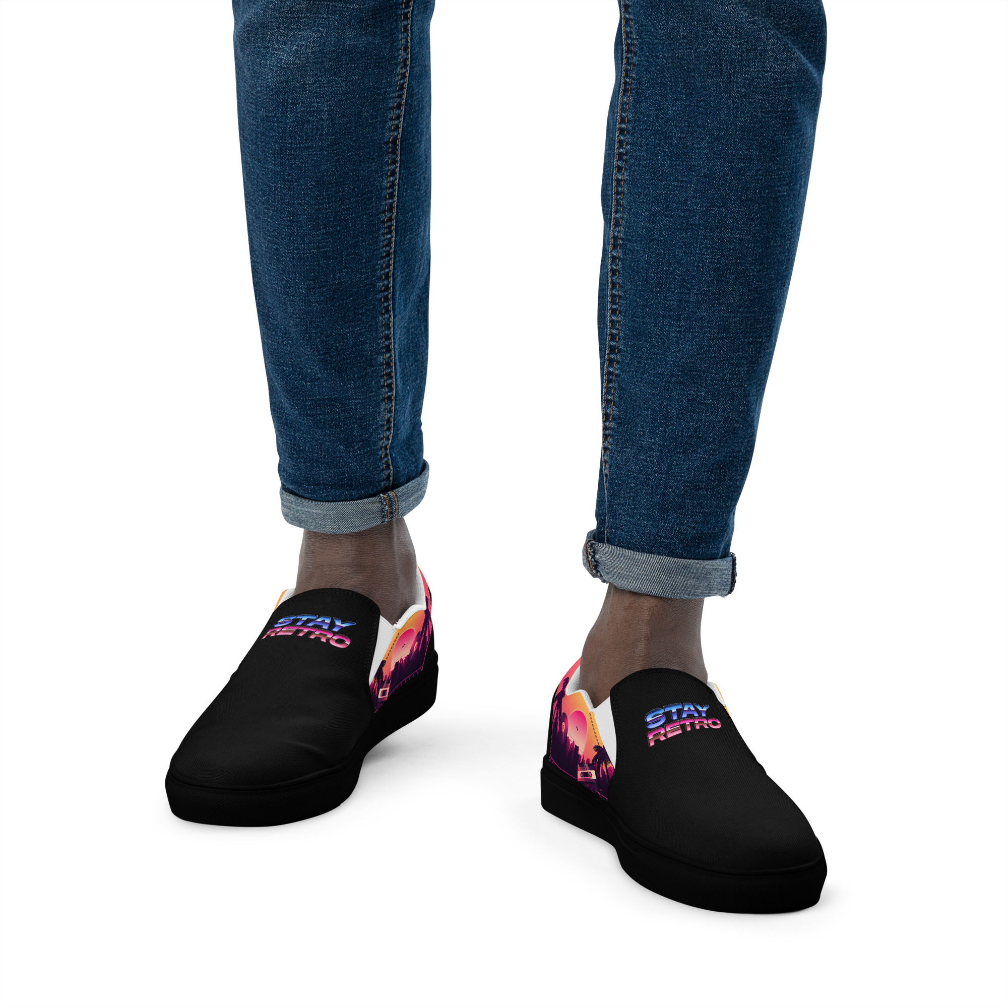 Retro Vaporware v3 Men’s slip-on canvas shoes - Image 19