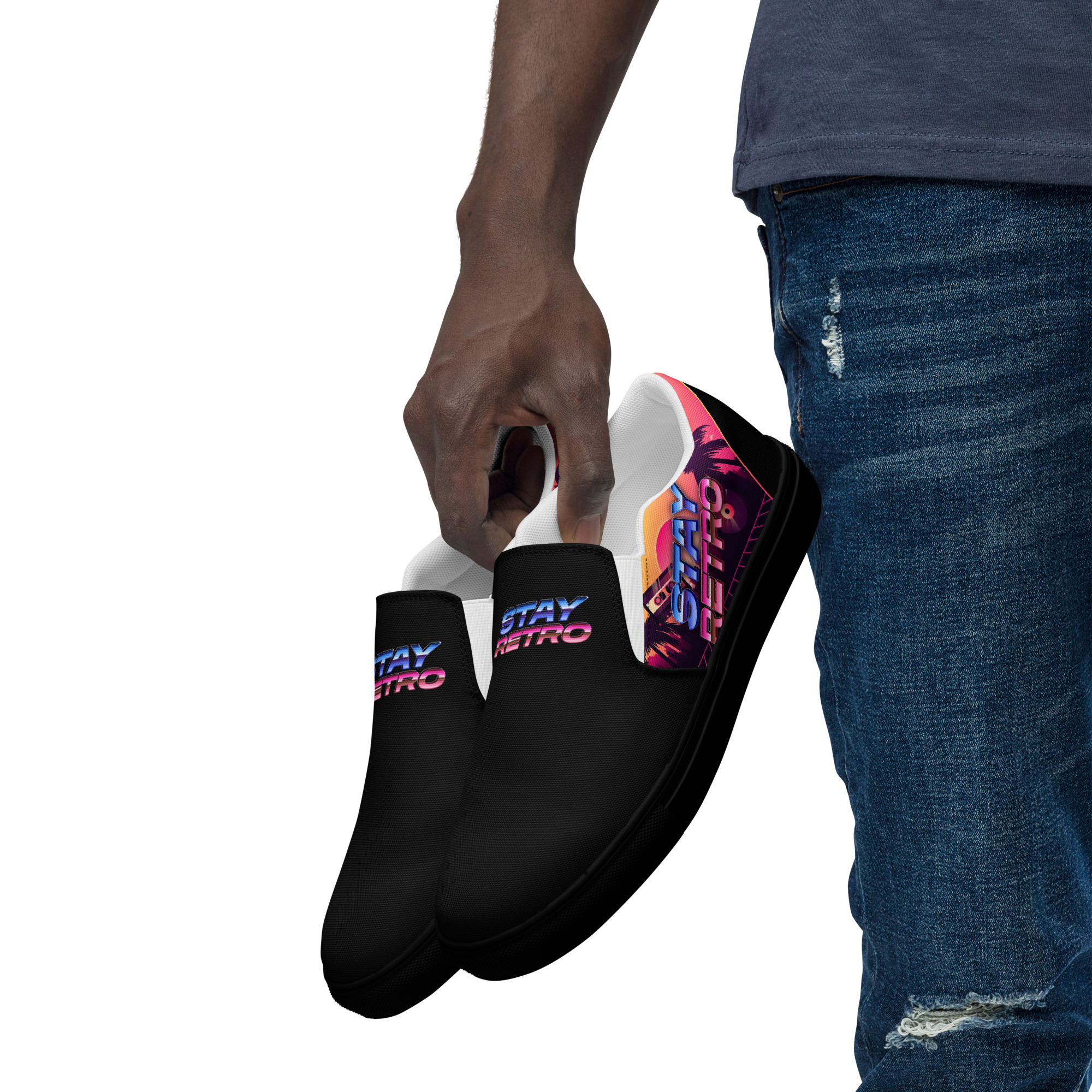 Retro Vaporware v3 Men’s slip-on canvas shoes - Image 12