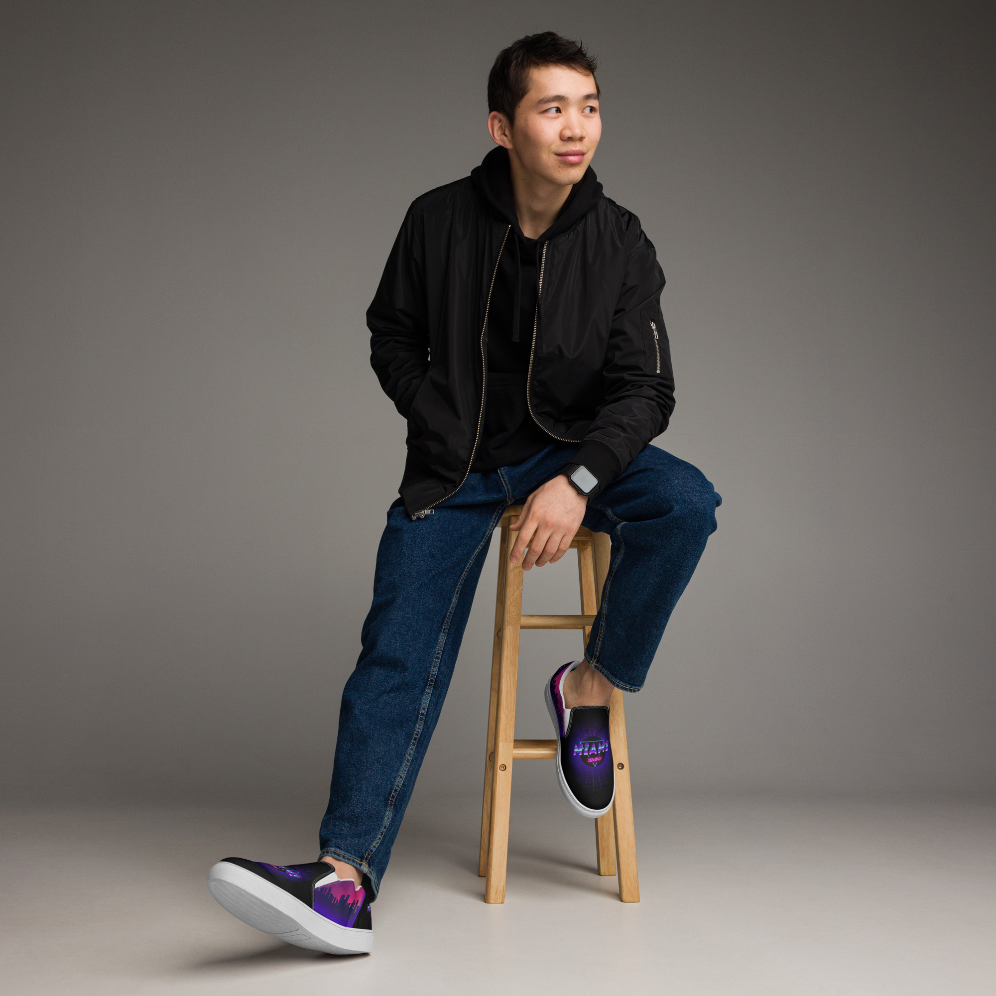 Retro Vaporware v1 Men’s slip-on canvas shoes - Image 6