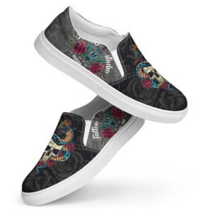 Tattoo Style v2 Men’s slip-on canvas shoes