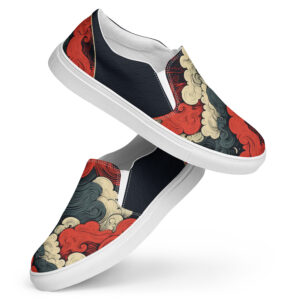 Japanese Ukiyo-e v1 Men’s slip-on canvas shoes