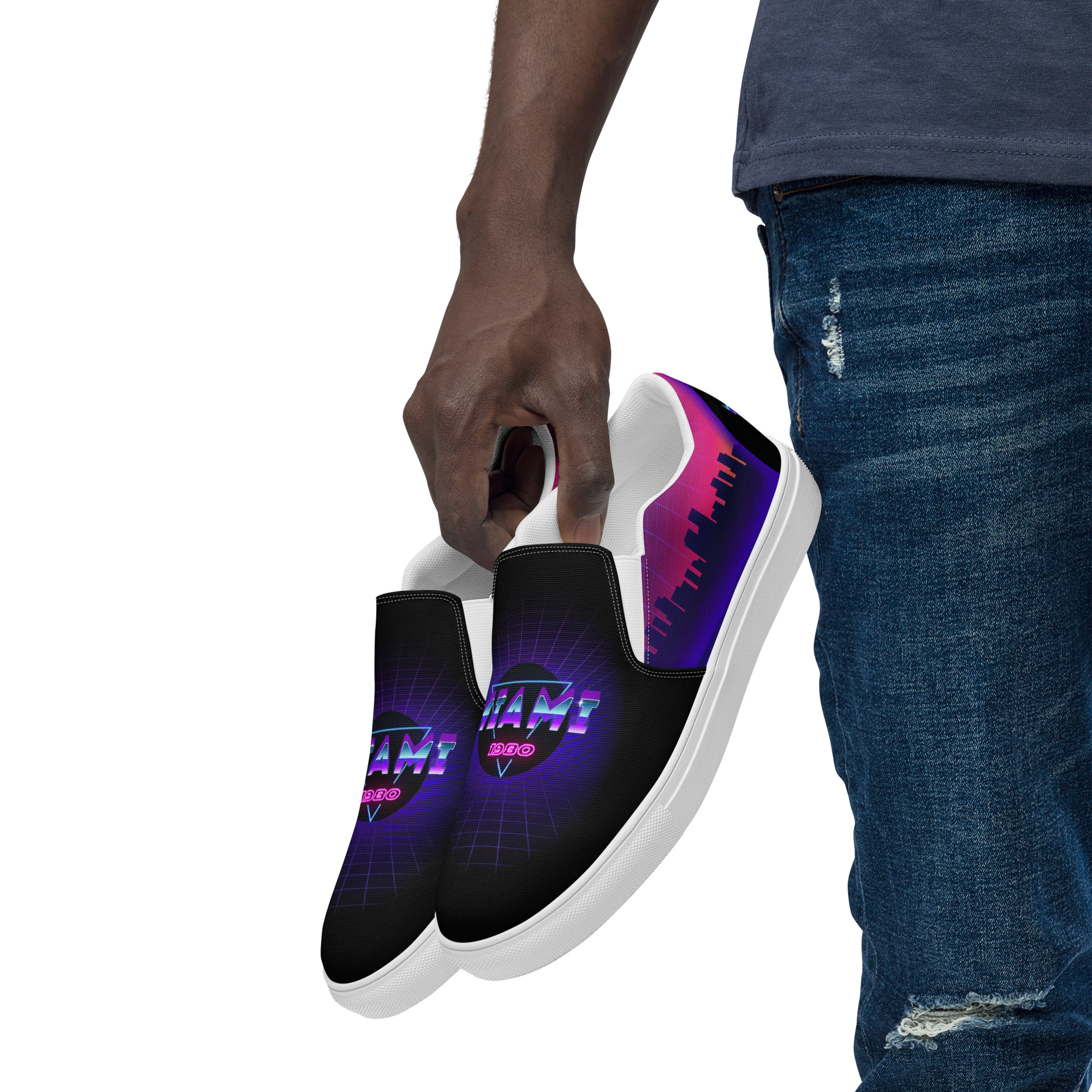 Retro Vaporware v1 Men’s slip-on canvas shoes - Image 3