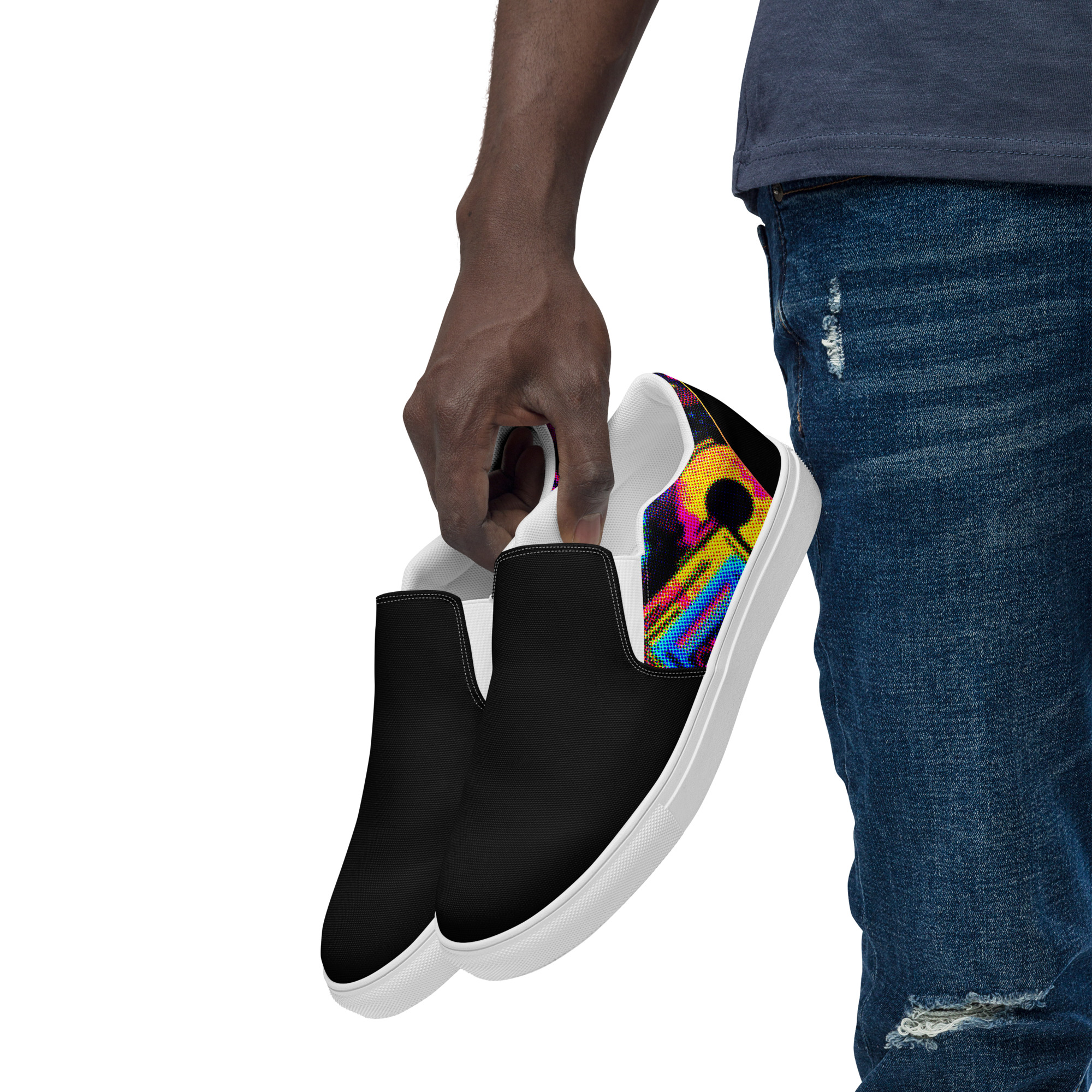 Retro Vaporware v4 Men’s slip-on canvas shoes - Image 3
