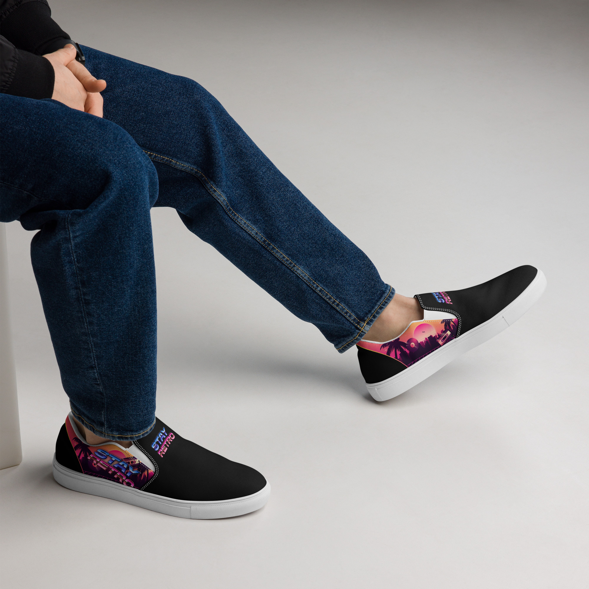 Retro Vaporware v3 Men’s slip-on canvas shoes - Image 9
