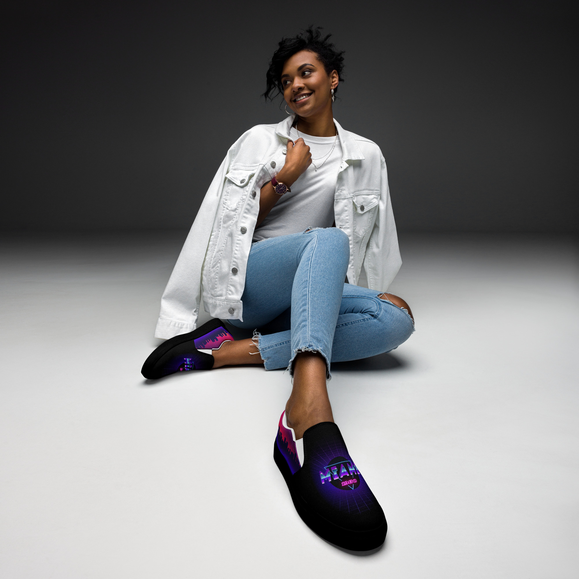 Retro Vaporware v1 Women’s slip-on canvas shoes - Image 14