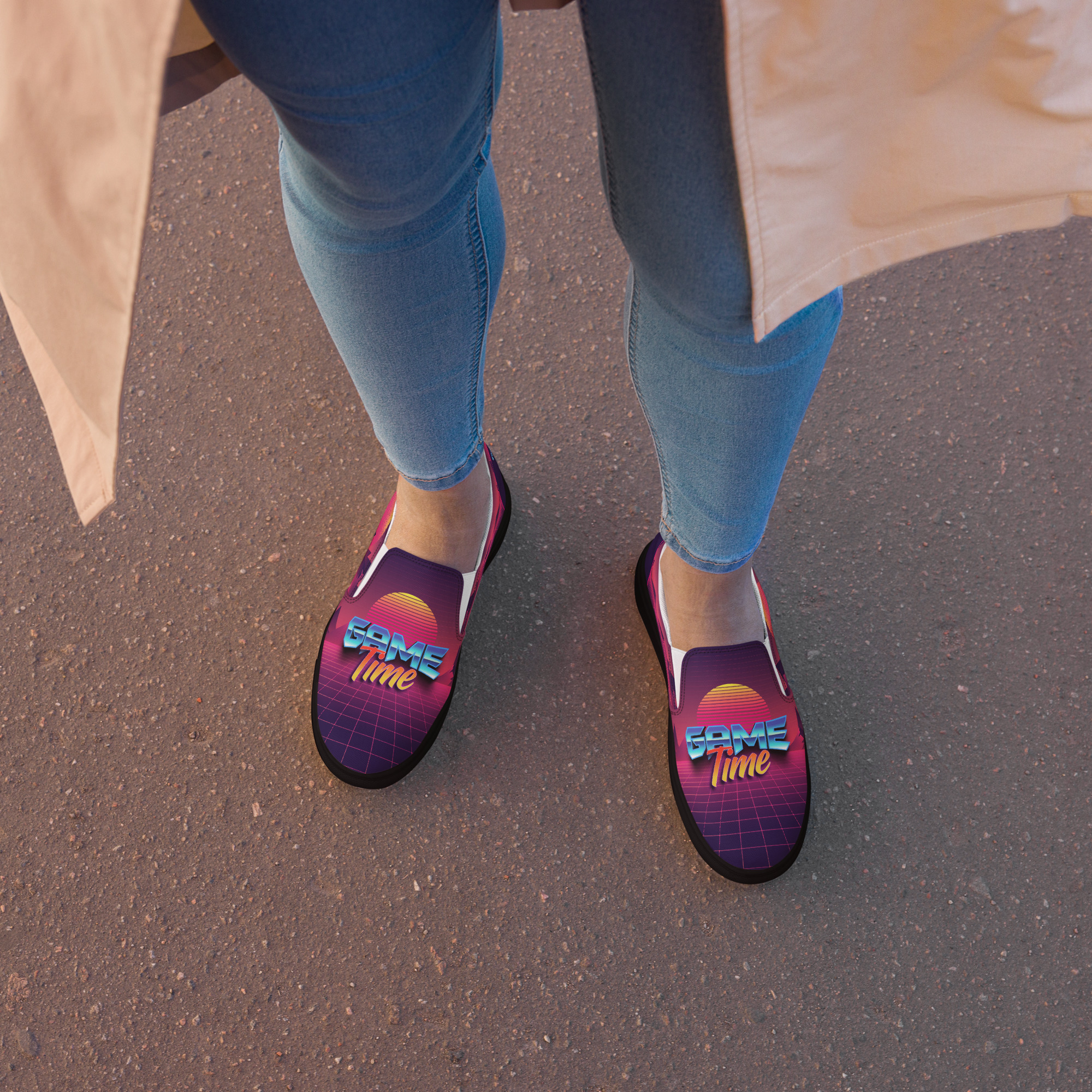 Retro Vaporware v2 Women’s slip-on canvas shoes - Image 11