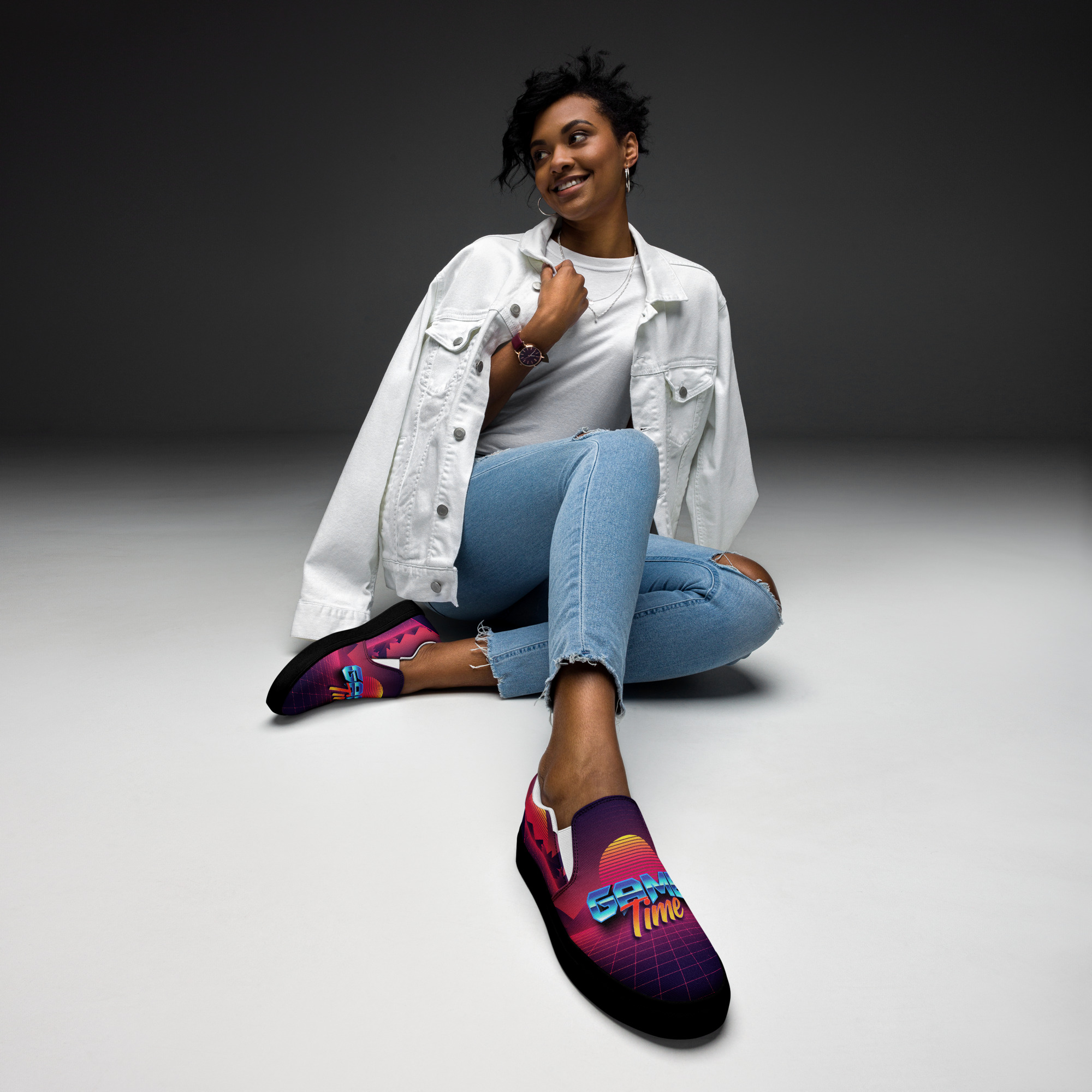 Retro Vaporware v2 Women’s slip-on canvas shoes - Image 14