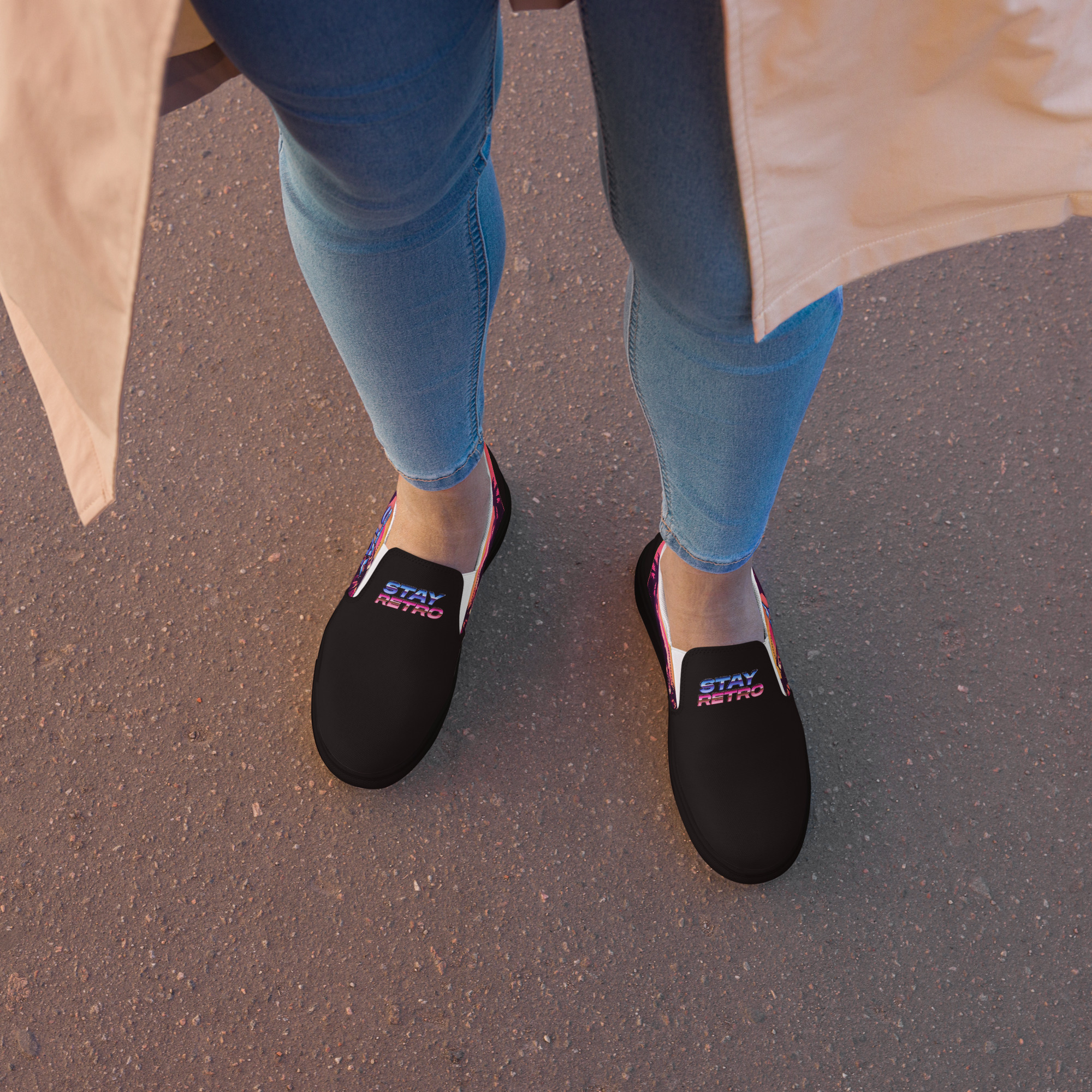 Retro Vaporware v3 Women’s slip-on canvas shoes - Image 11