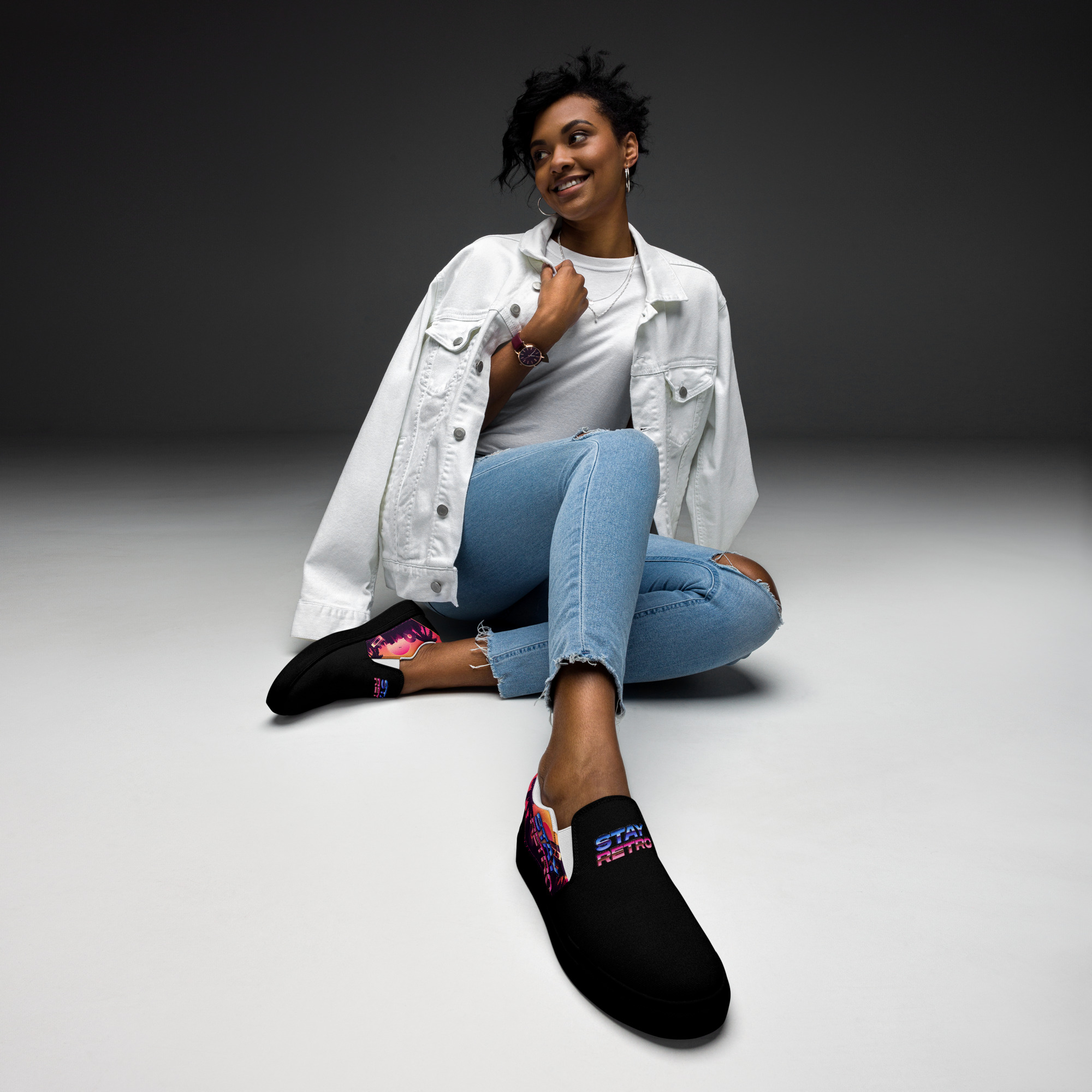 Retro Vaporware v3 Women’s slip-on canvas shoes - Image 14