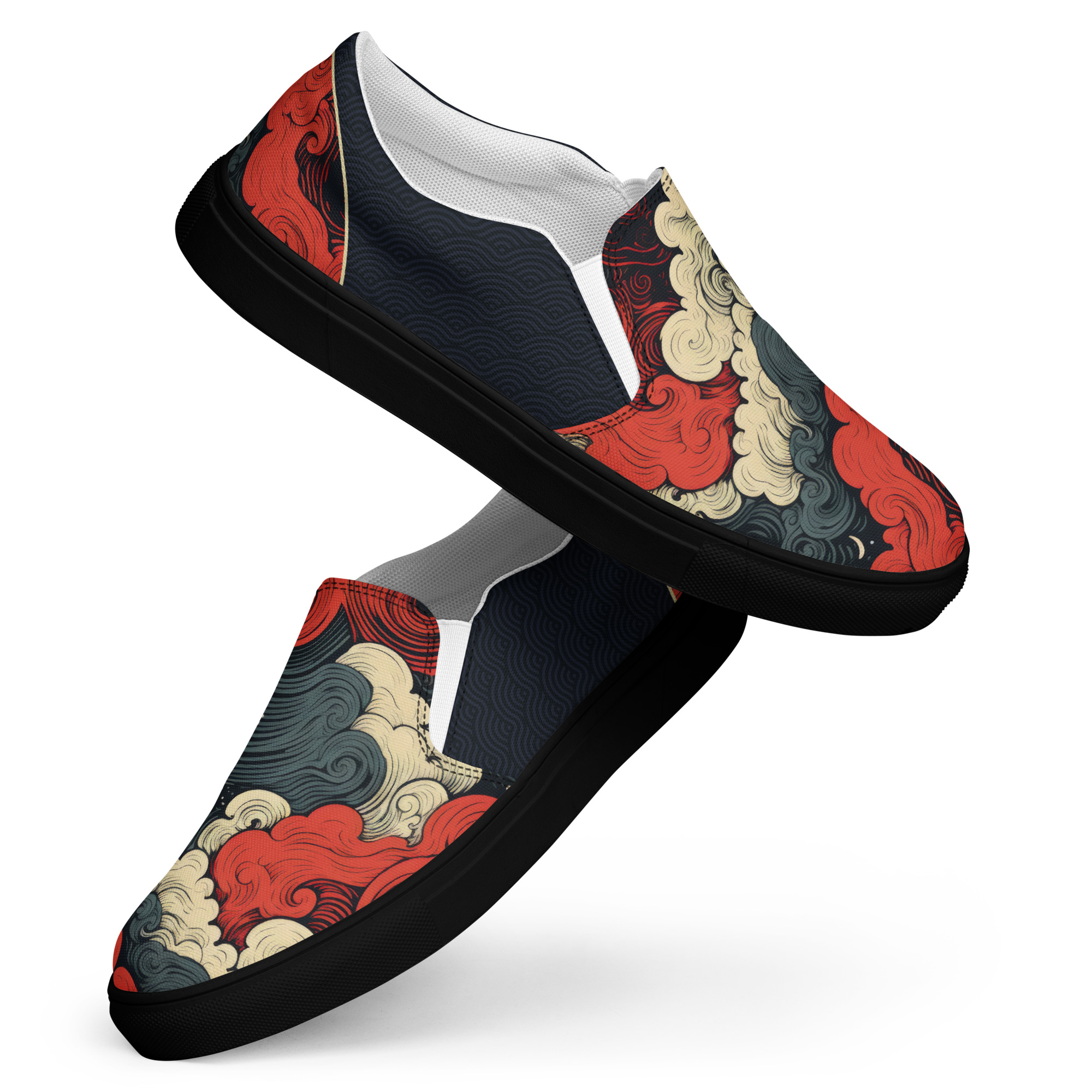Japanese Ukiyo-e v1 Women’s slip-on canvas shoes - Image 9
