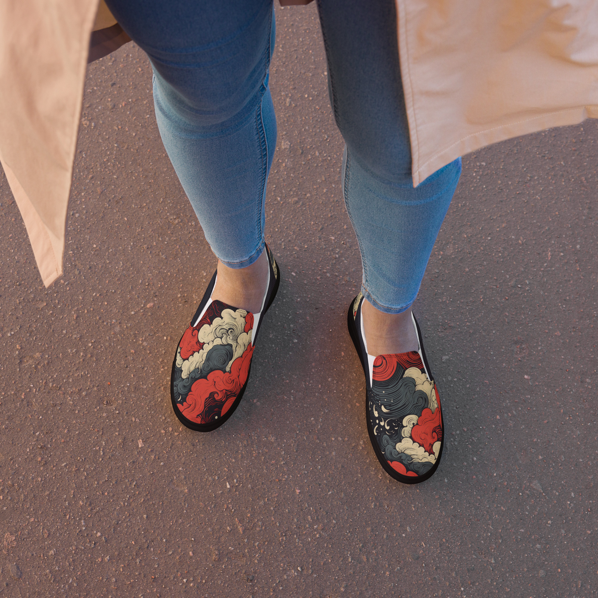 Japanese Ukiyo-e v1 Women’s slip-on canvas shoes - Image 11