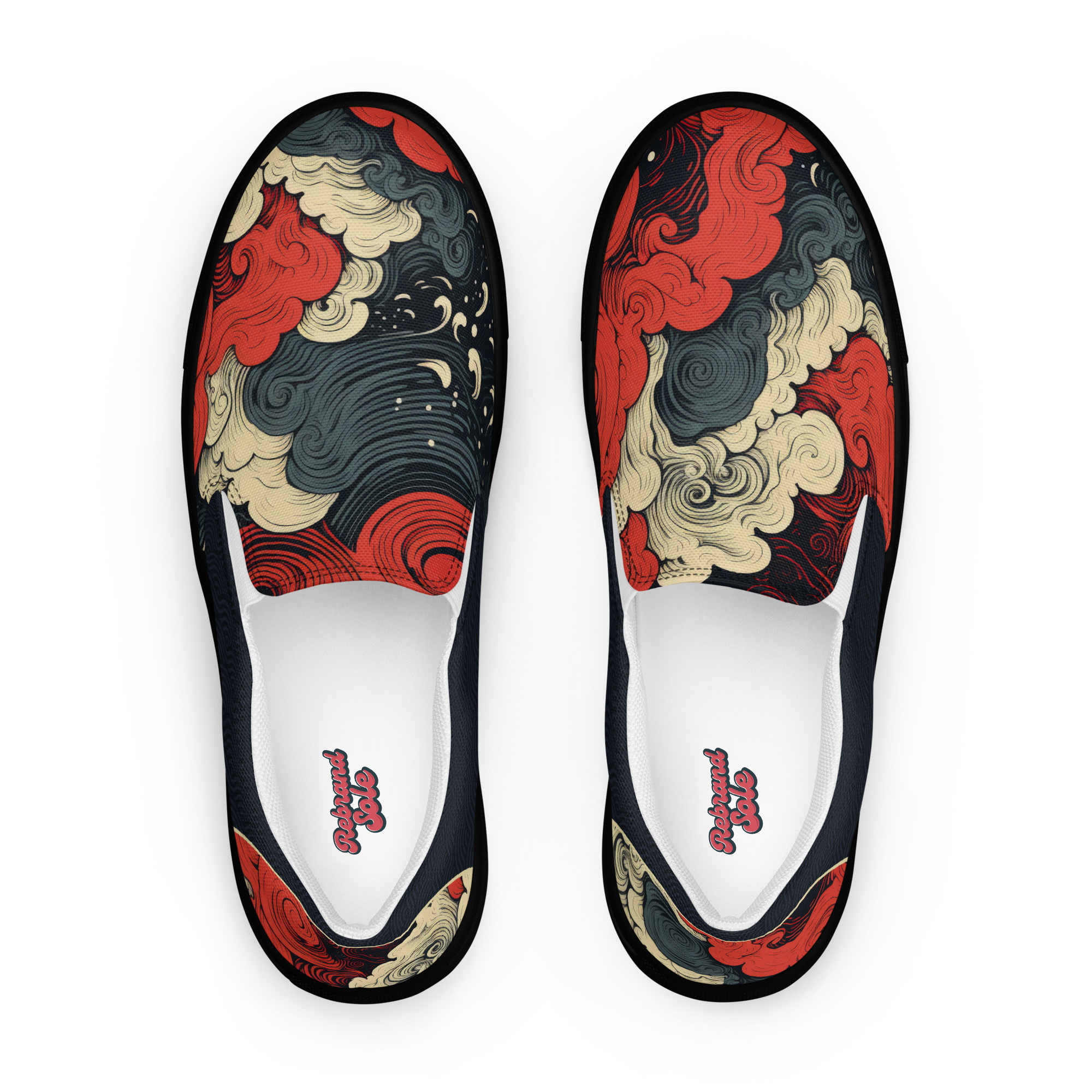 Japanese Ukiyo-e v1 Women’s slip-on canvas shoes - Image 13