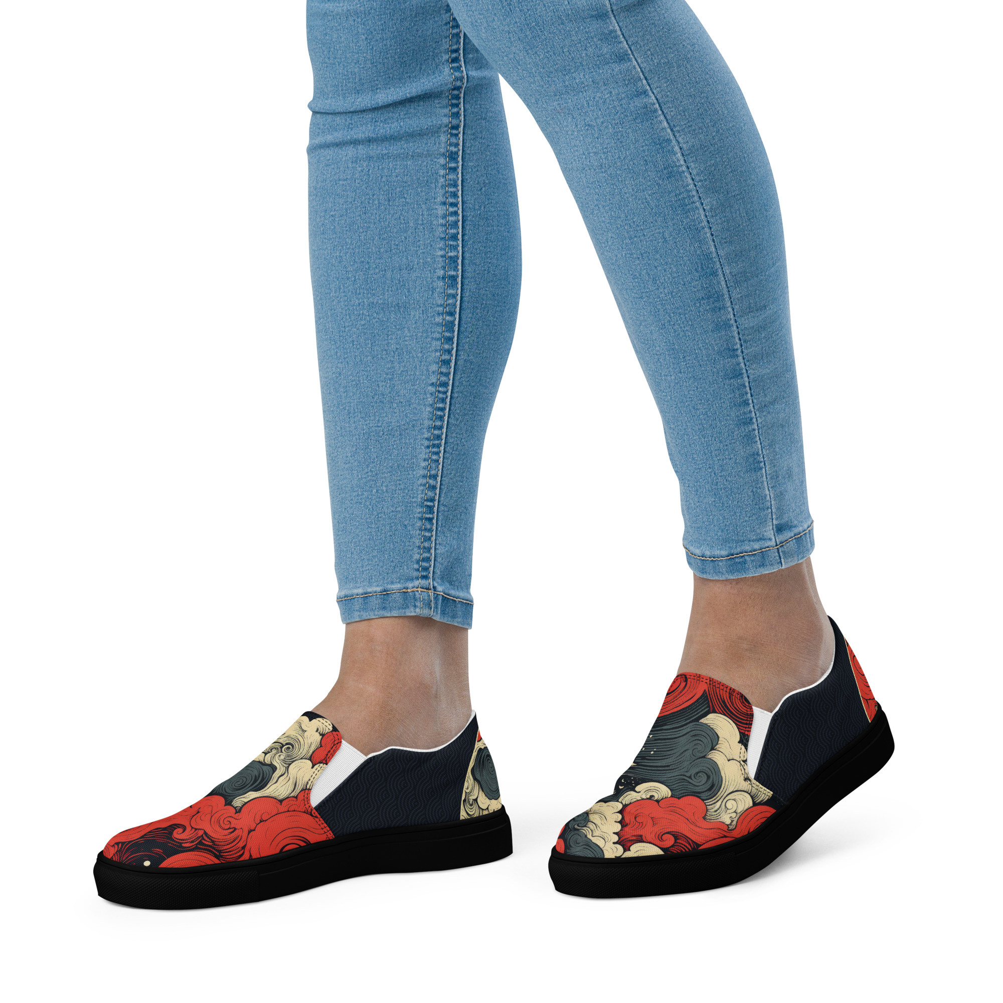 Japanese Ukiyo-e v1 Women’s slip-on canvas shoes - Image 16