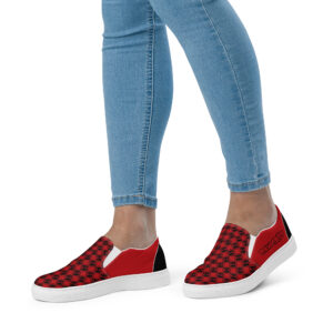 Pawgrip Red Women’s slip-on canvas shoes