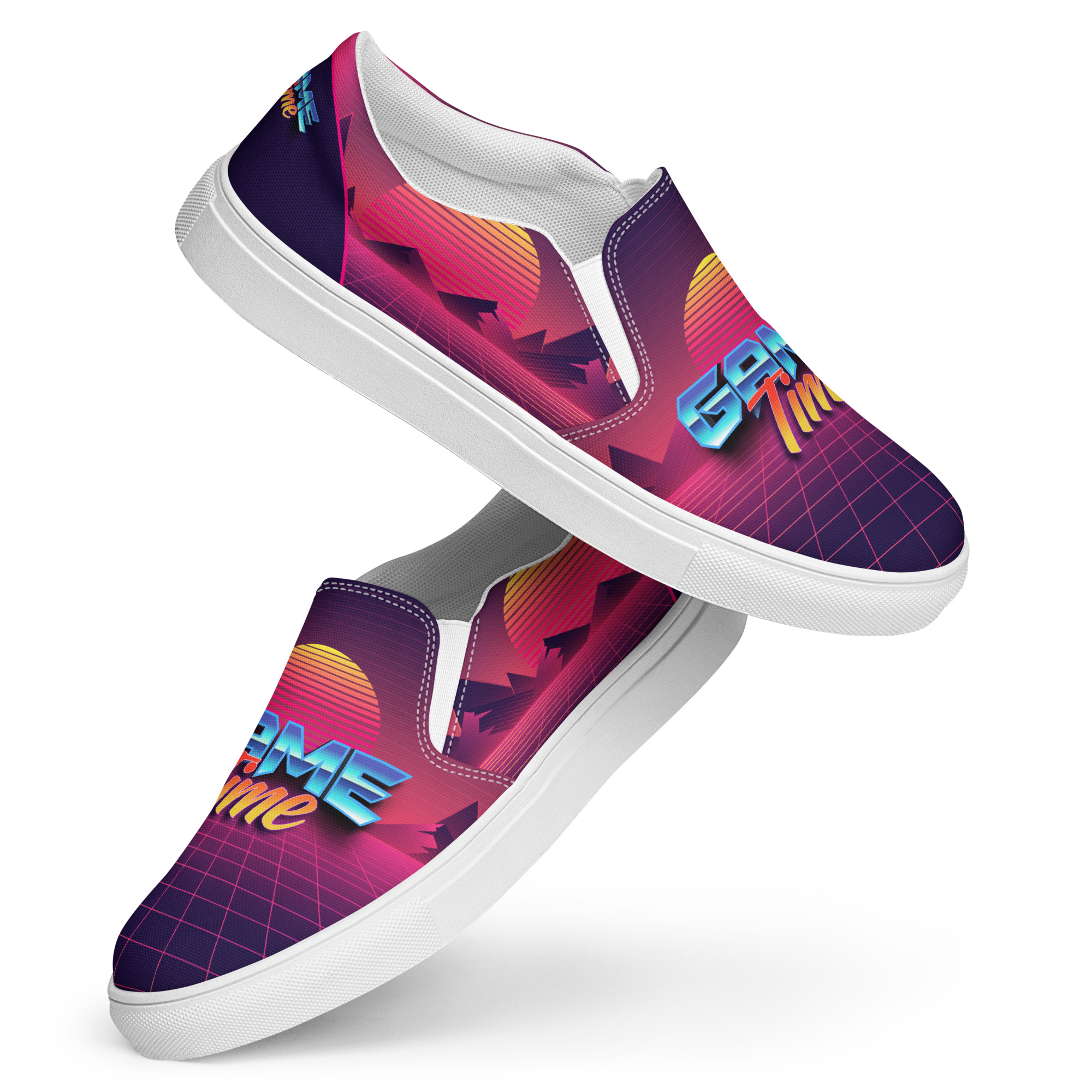 Retro Vaporware v2 Women’s slip-on canvas shoes - Image 2