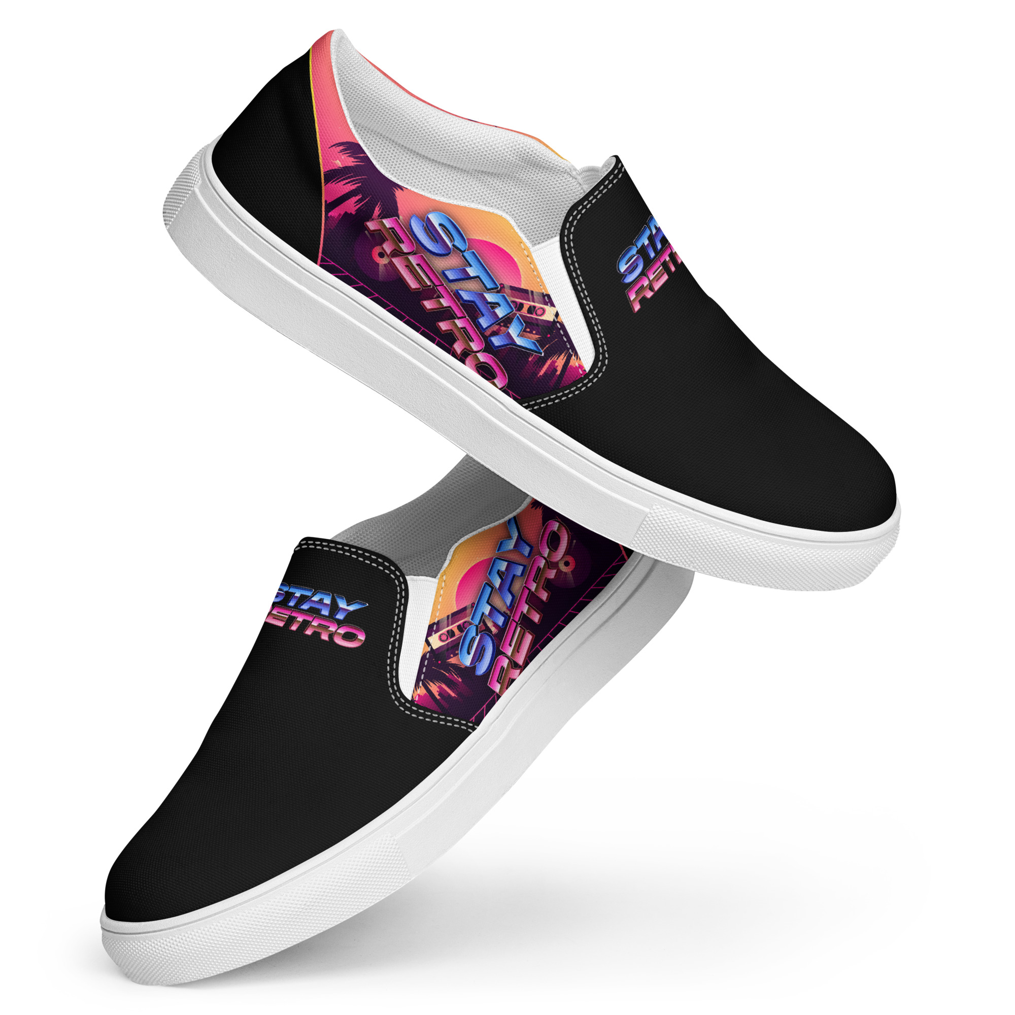 Retro Vaporware v3 Women’s slip-on canvas shoes - Image 2