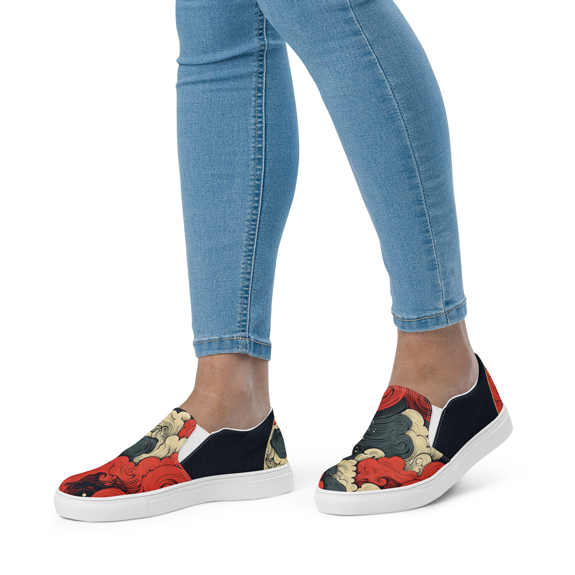 Japanese Ukiyo-e v1 Women’s slip-on canvas shoes