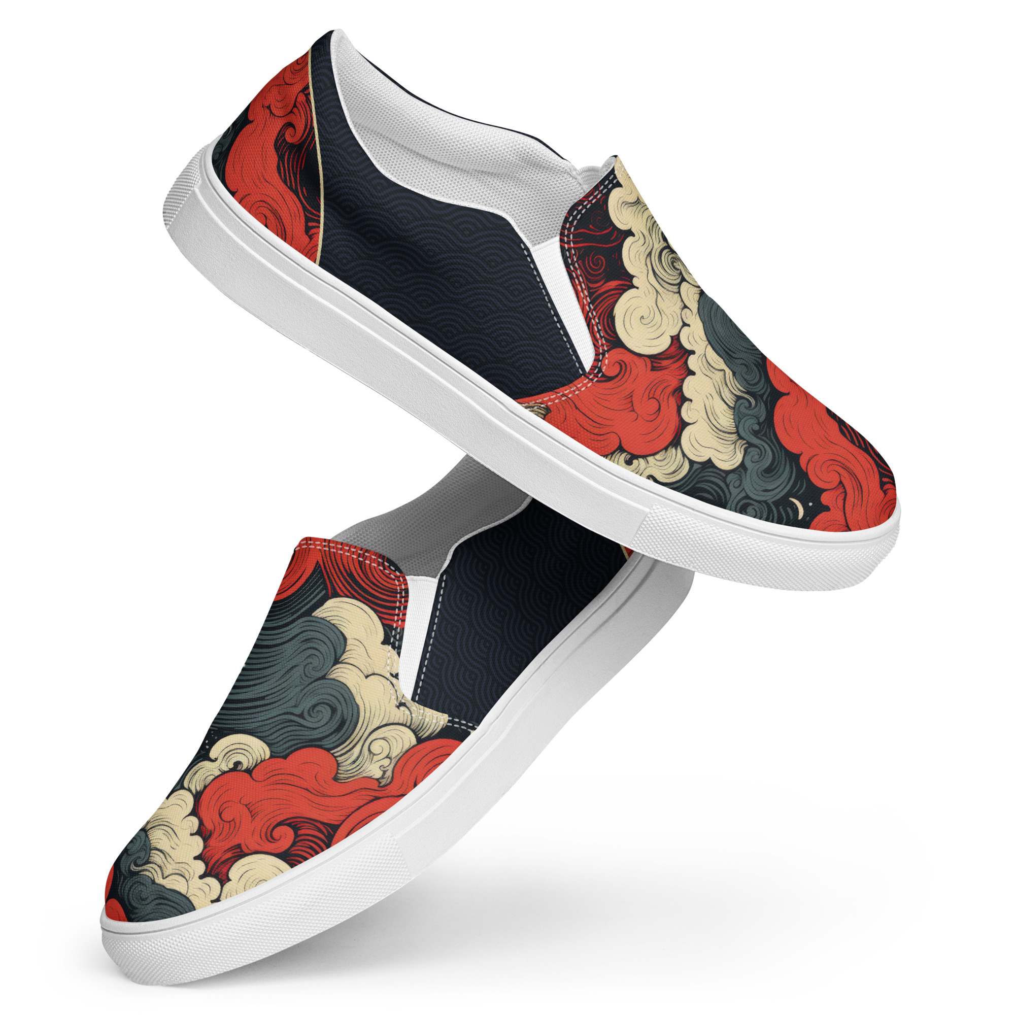 Japanese Ukiyo-e v1 Women’s slip-on canvas shoes - Image 2