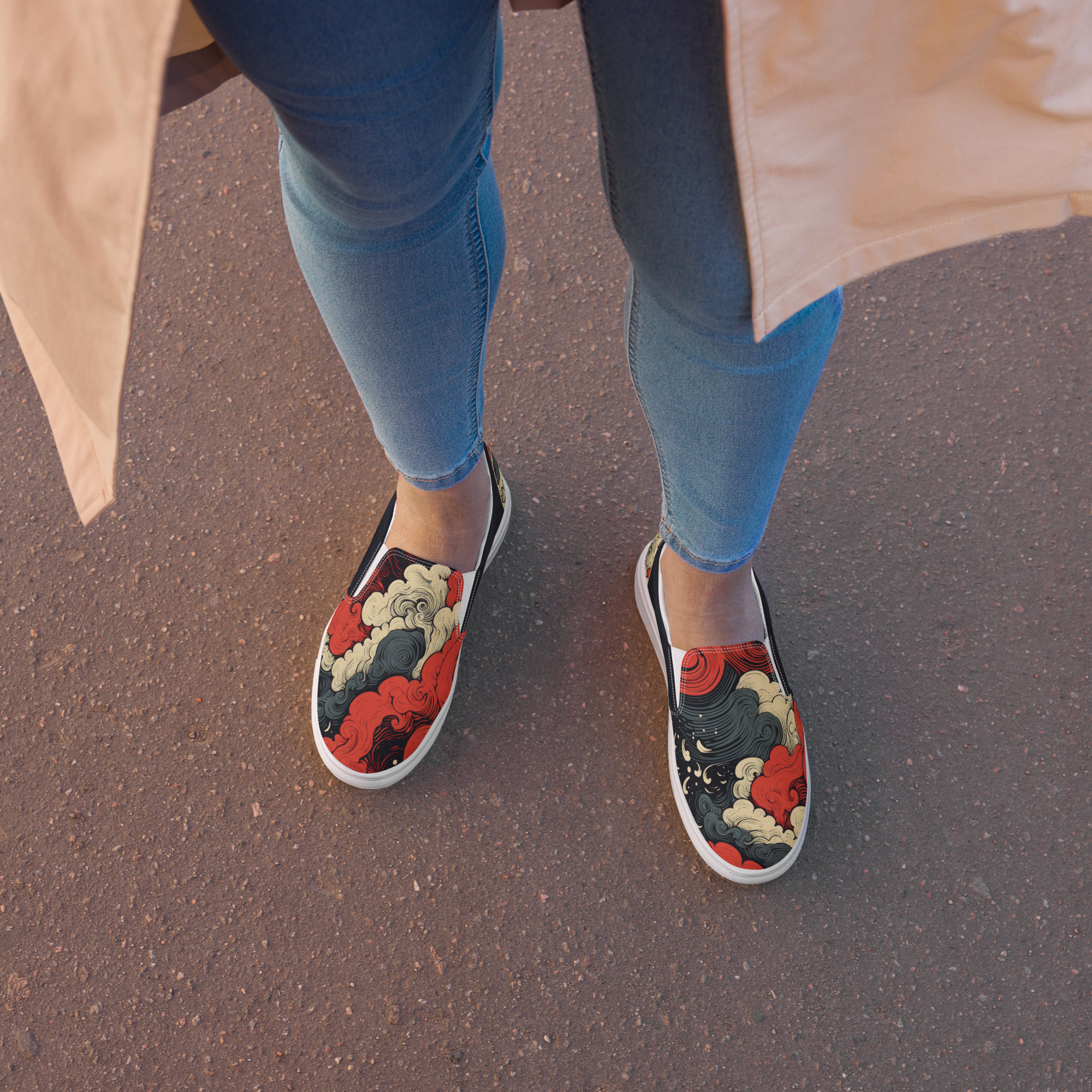 Japanese Ukiyo-e v1 Women’s slip-on canvas shoes - Image 4