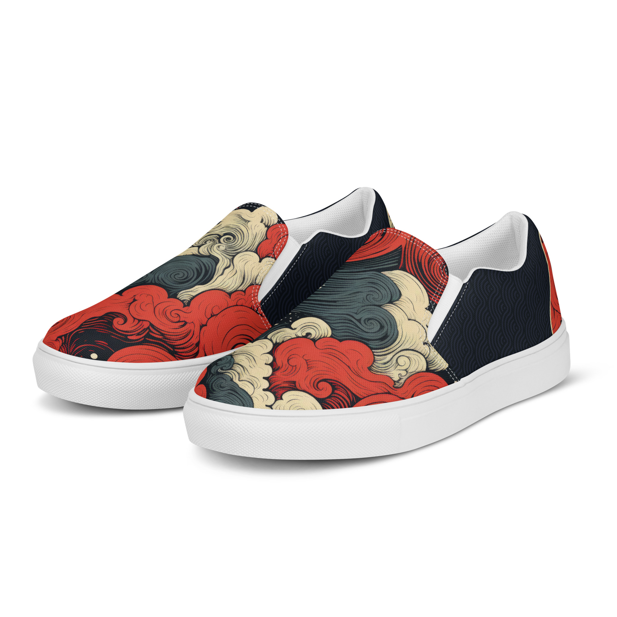 Japanese Ukiyo-e v1 Women’s slip-on canvas shoes - Image 5