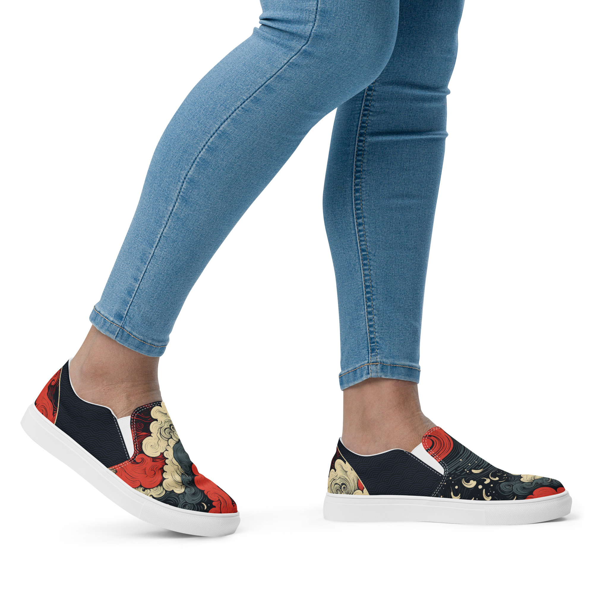 Japanese Ukiyo-e v1 Women’s slip-on canvas shoes - Image 20