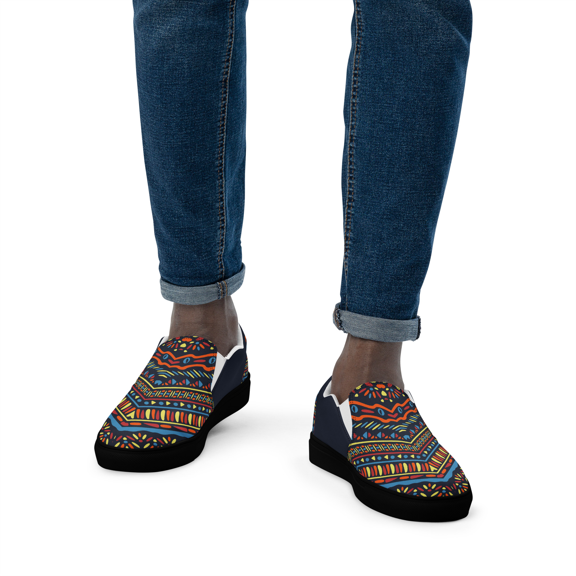 Tribal Art v1 Men’s slip-on canvas shoes - Image 19