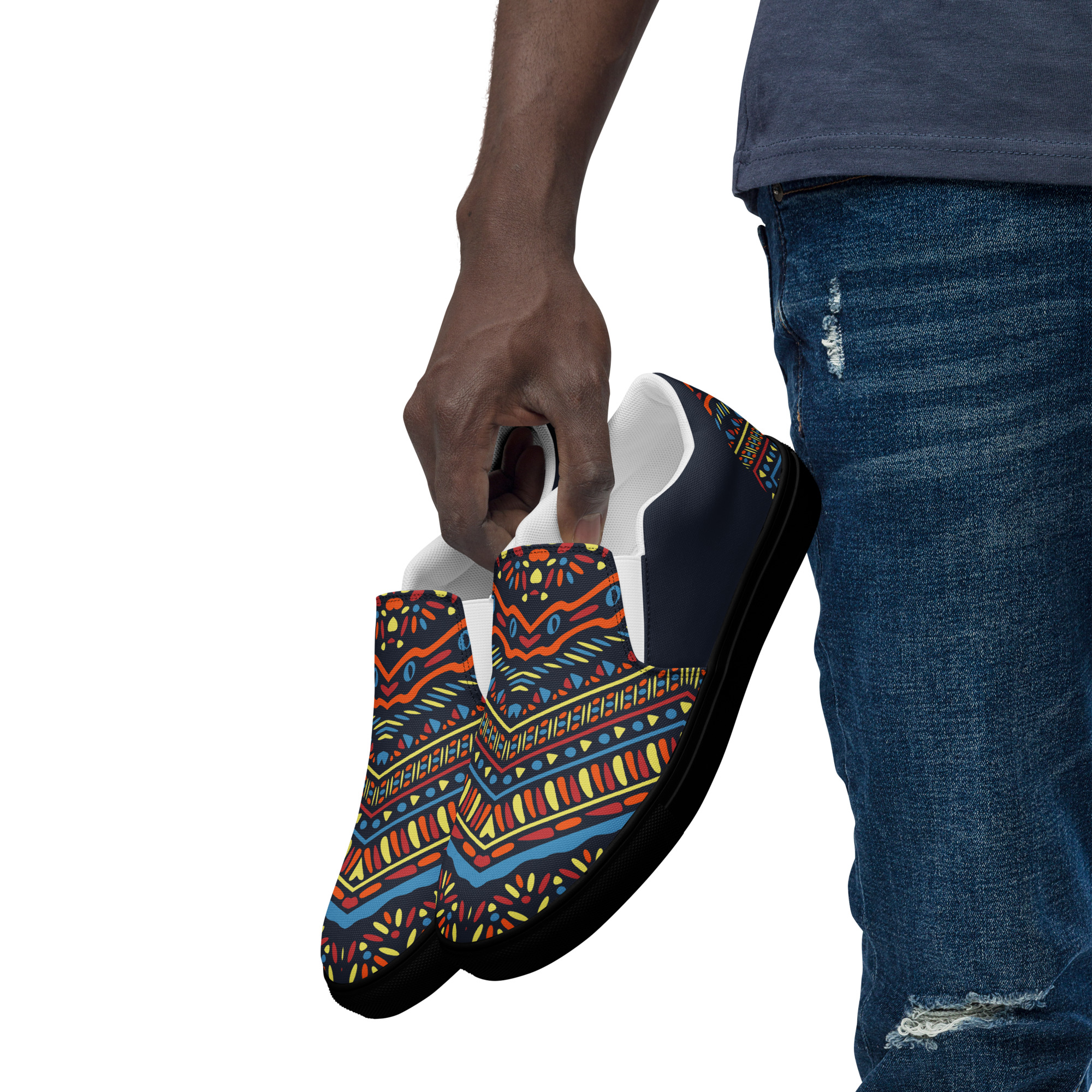 Tribal Art v1 Men’s slip-on canvas shoes - Image 12