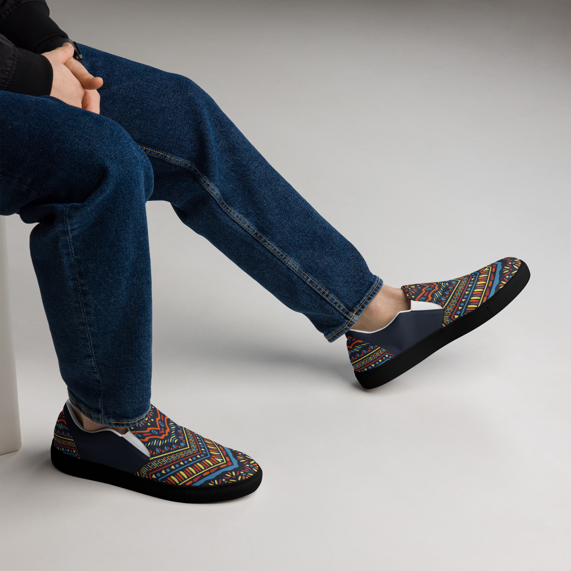 Tribal Art v1 Men’s slip-on canvas shoes - Image 15