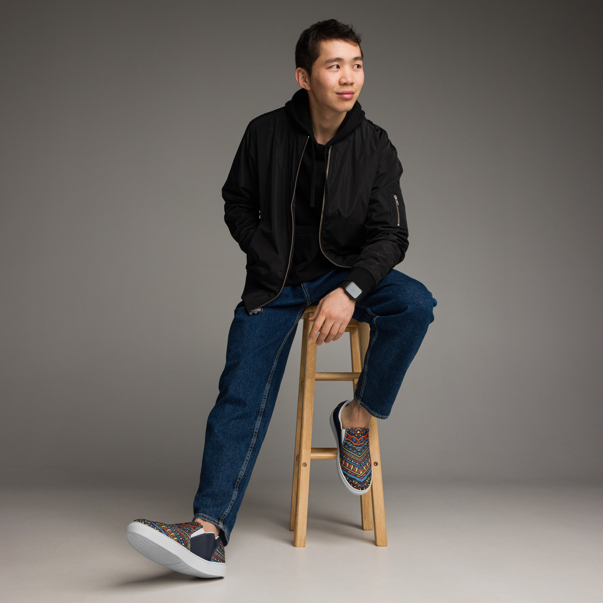 Tribal Art v1 Men’s slip-on canvas shoes - Image 6