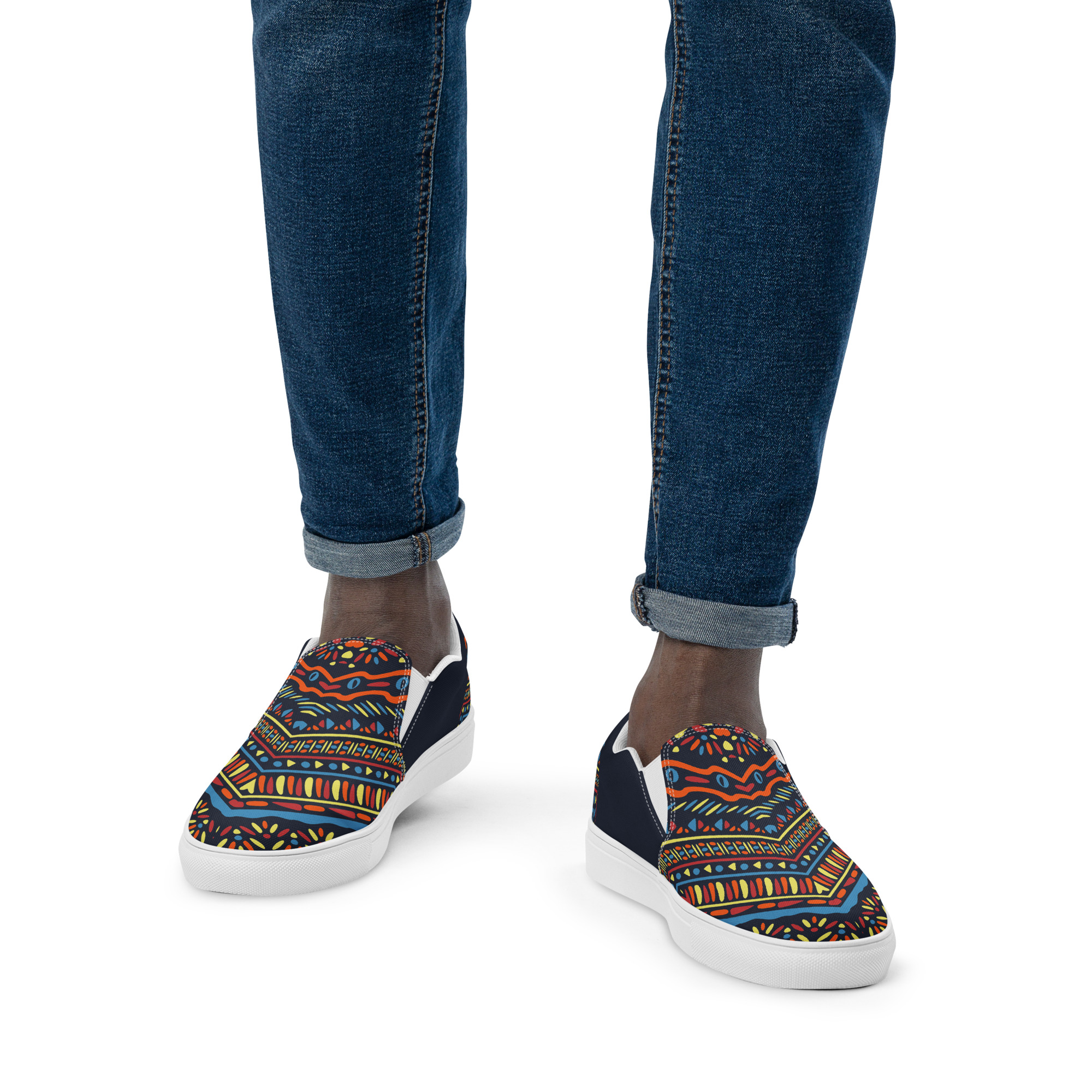 Tribal Art v1 Men’s slip-on canvas shoes - Image 21