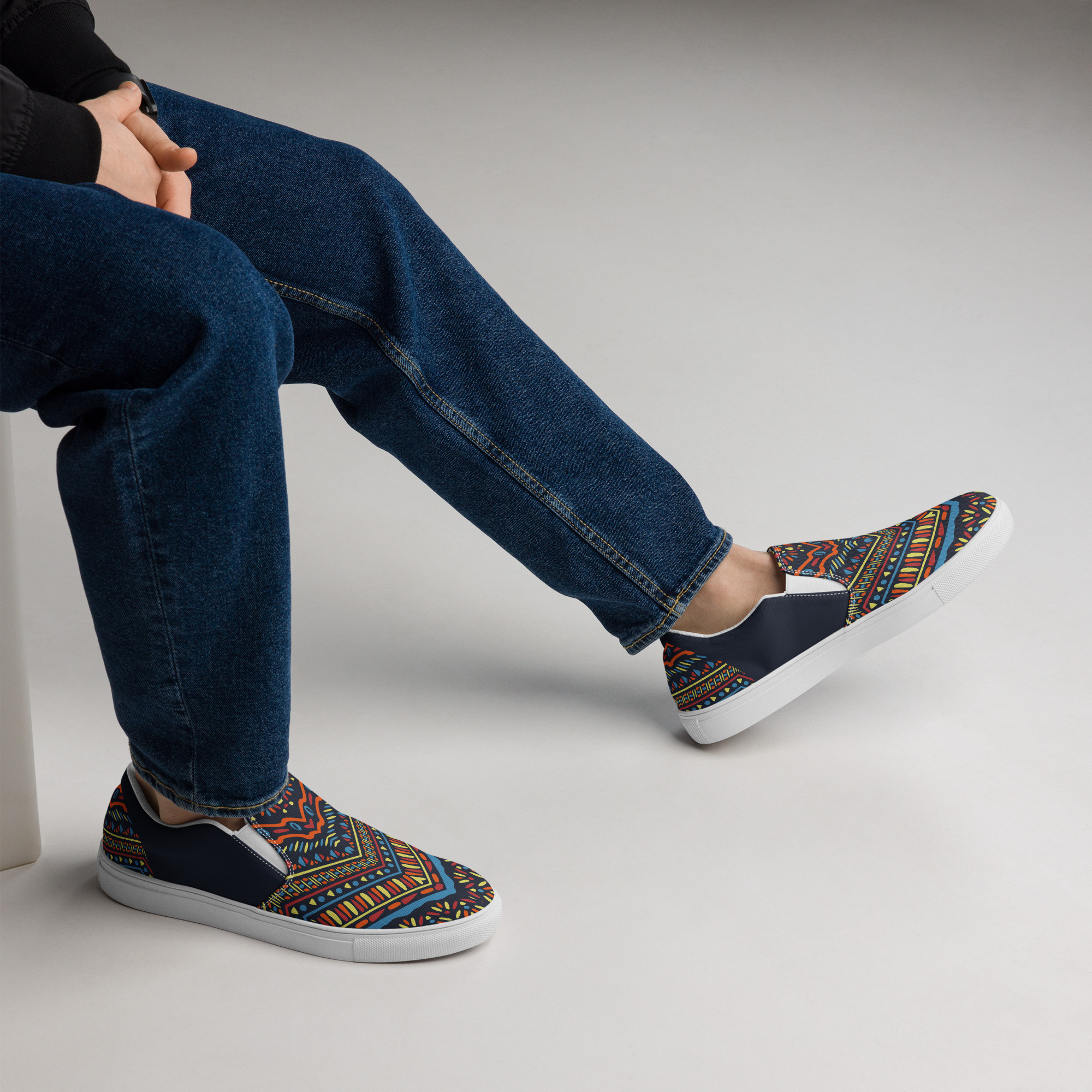 Tribal Art v1 Men’s slip-on canvas shoes - Image 9