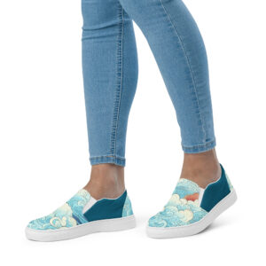 Japanese Ukiyo-e v4 Women’s slip-on canvas shoes
